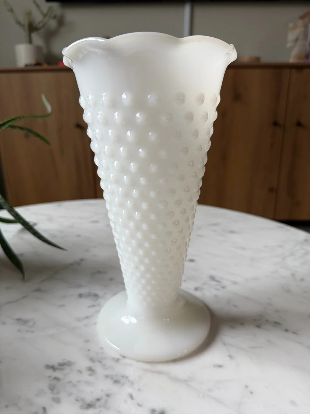 Anchor Hocking Hobnail Milk Glass Vase